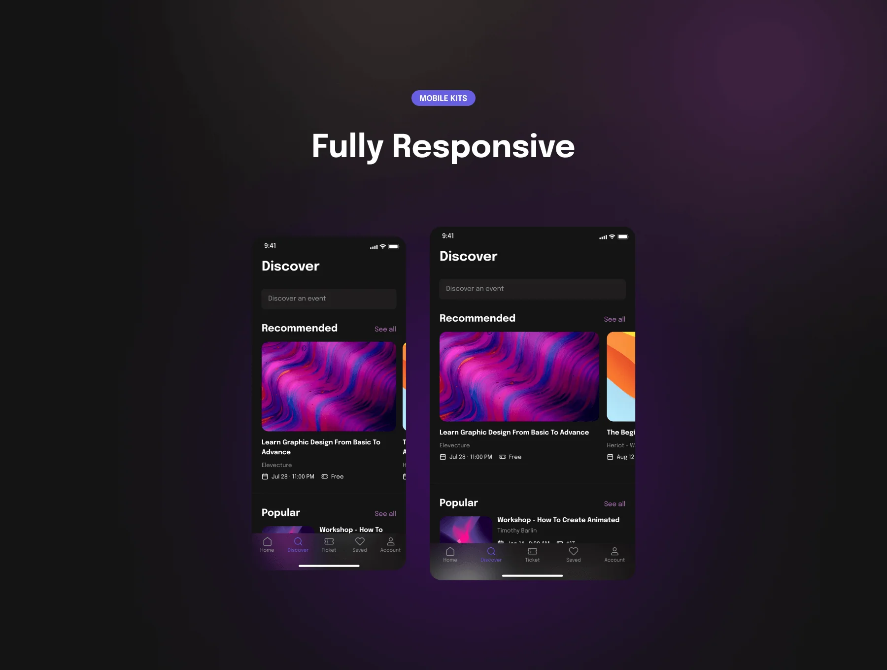 Eventix – Event booking / ticketing mobile app UI kit 5