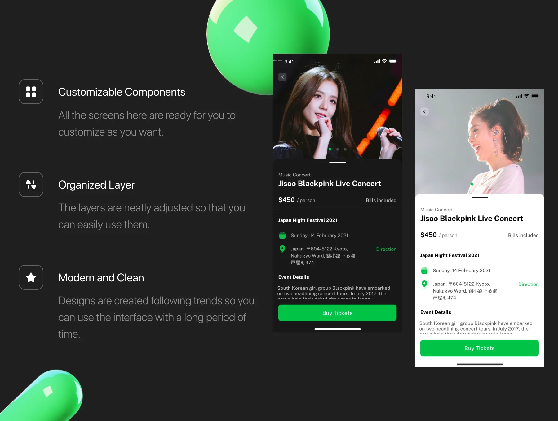 Evently - Event & Tickets App UI Kit