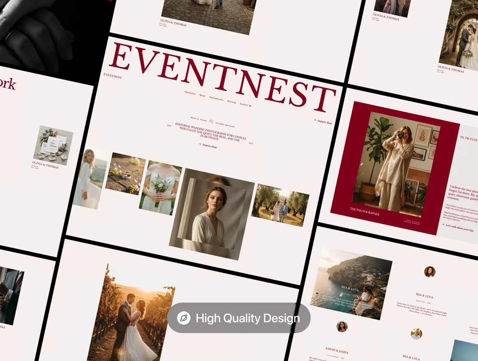 EventNest — Editorial Wedding Photographer Portfolio Template 2