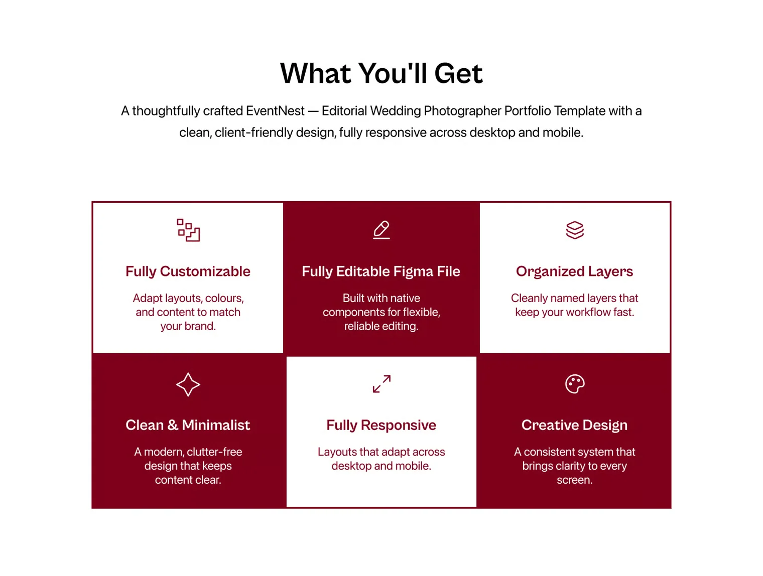 EventNest — Editorial Wedding Photographer Portfolio Template 4