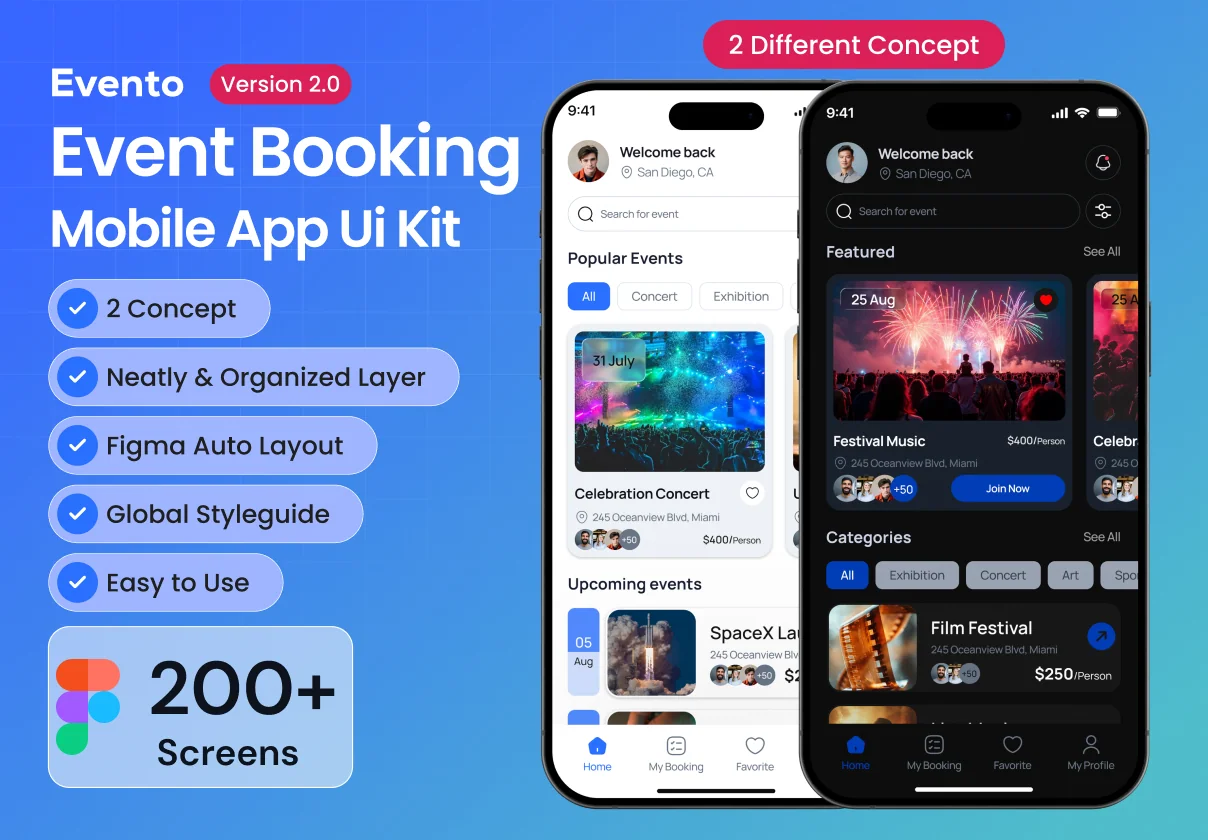 Evento Event Booking Mobile App Ui Kit