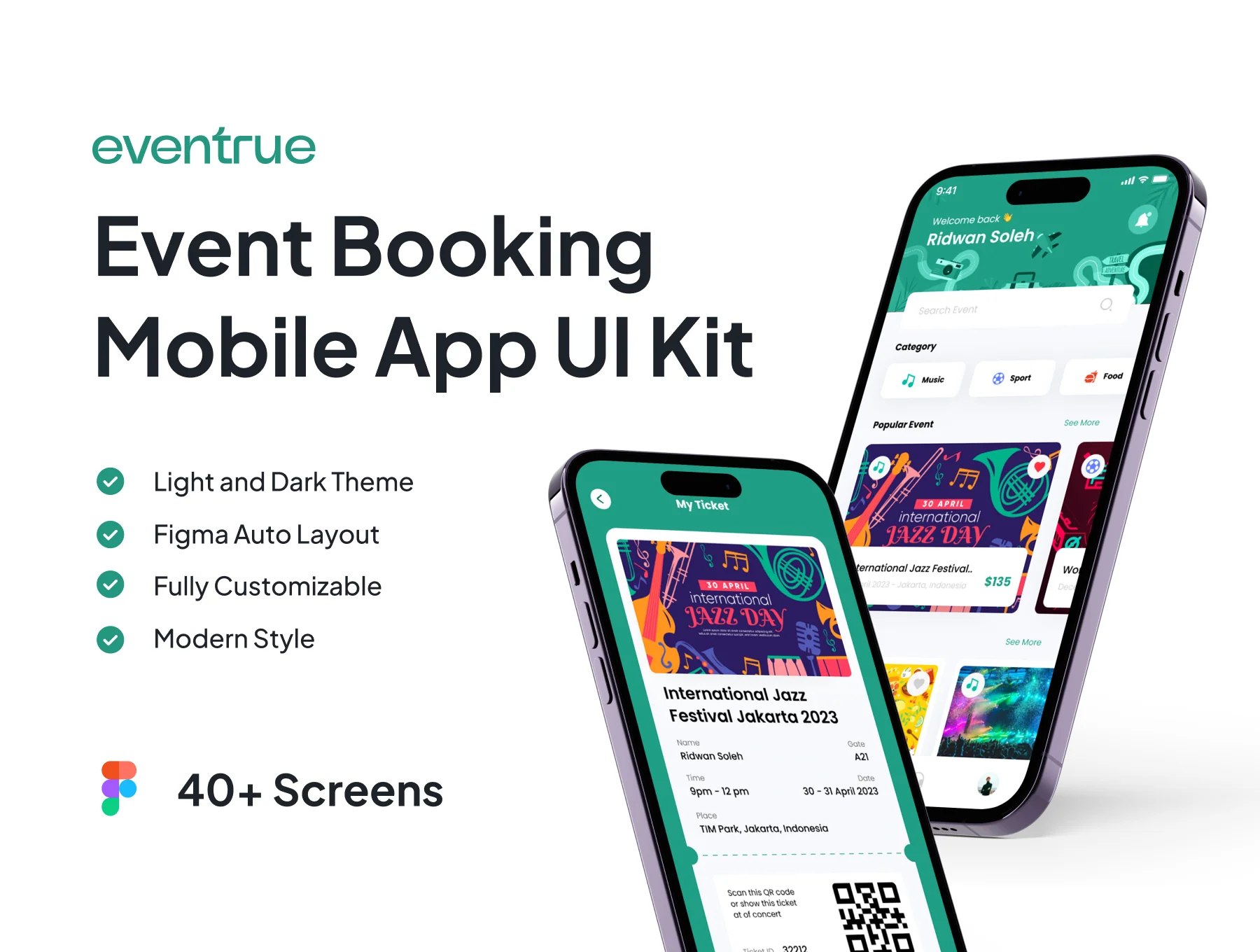 Eventrue - Event Boking Mobile App UI KIT