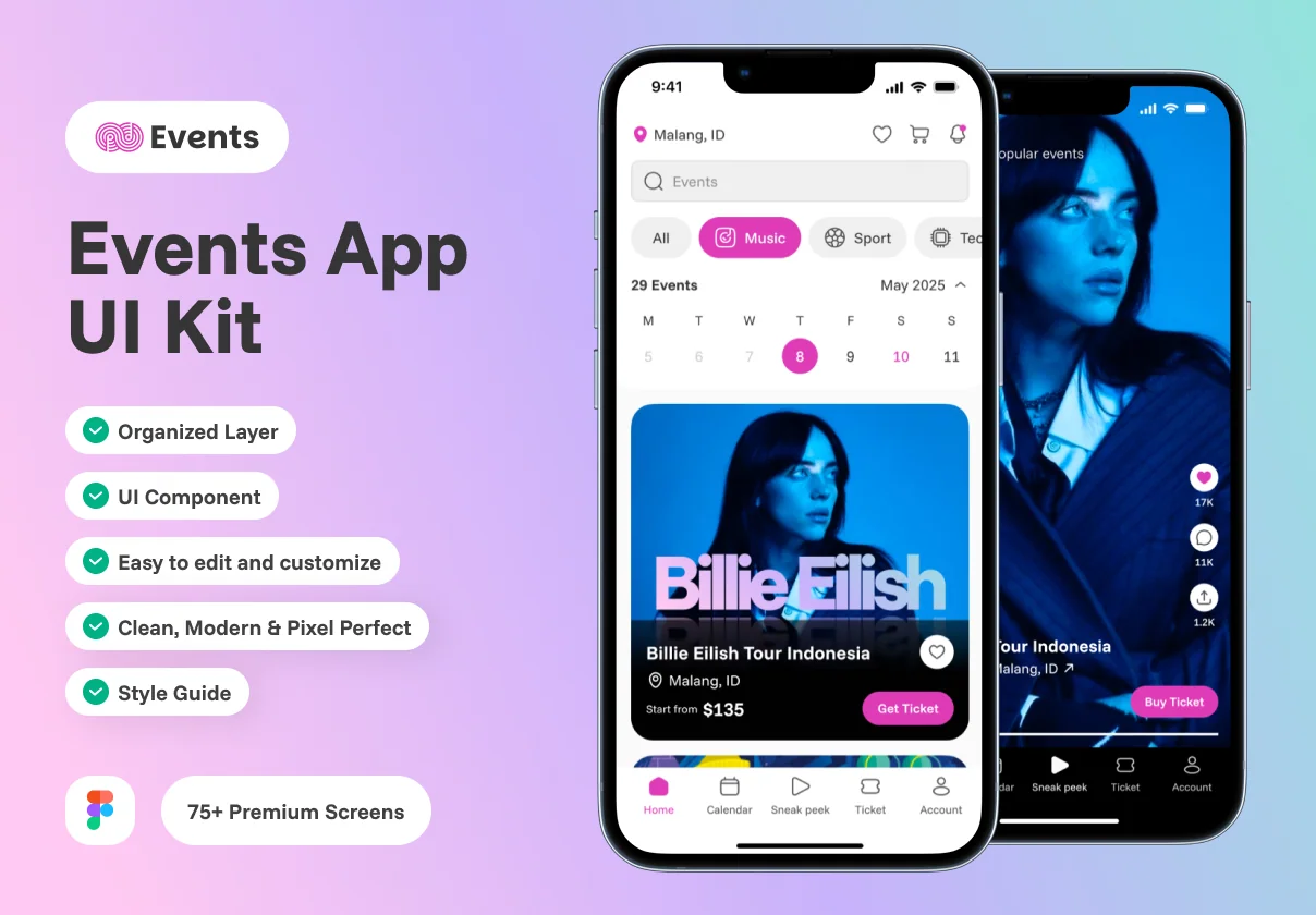 Events – Discover Local Events Mobile App UI Kit