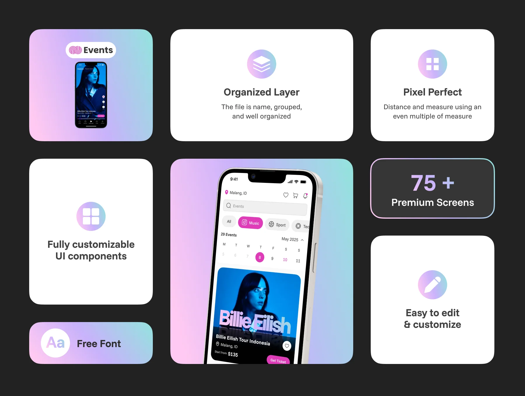 Events – Discover Local Events Mobile App UI Kit 2