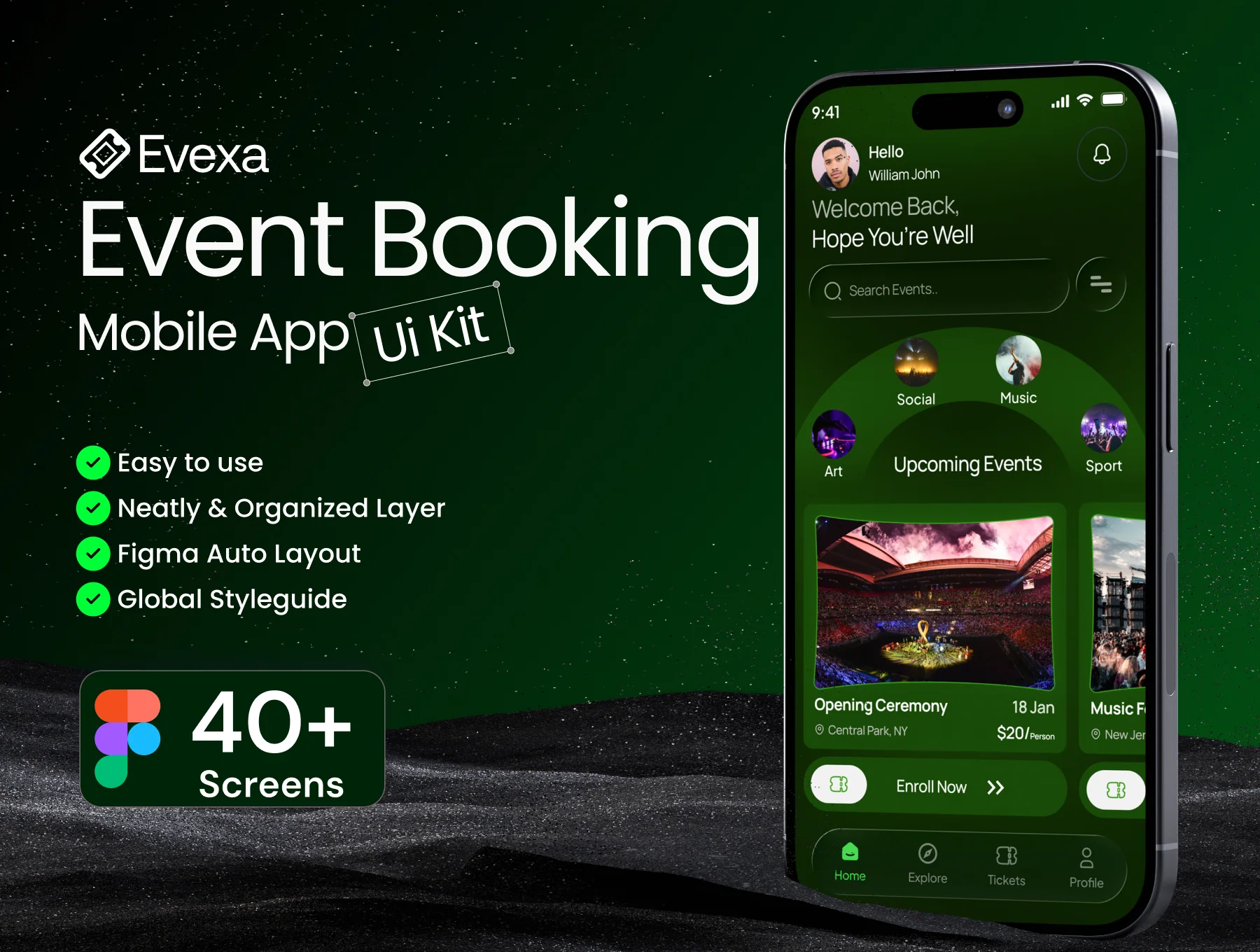 Evexa-Event Booking Mobile App Ui Kit