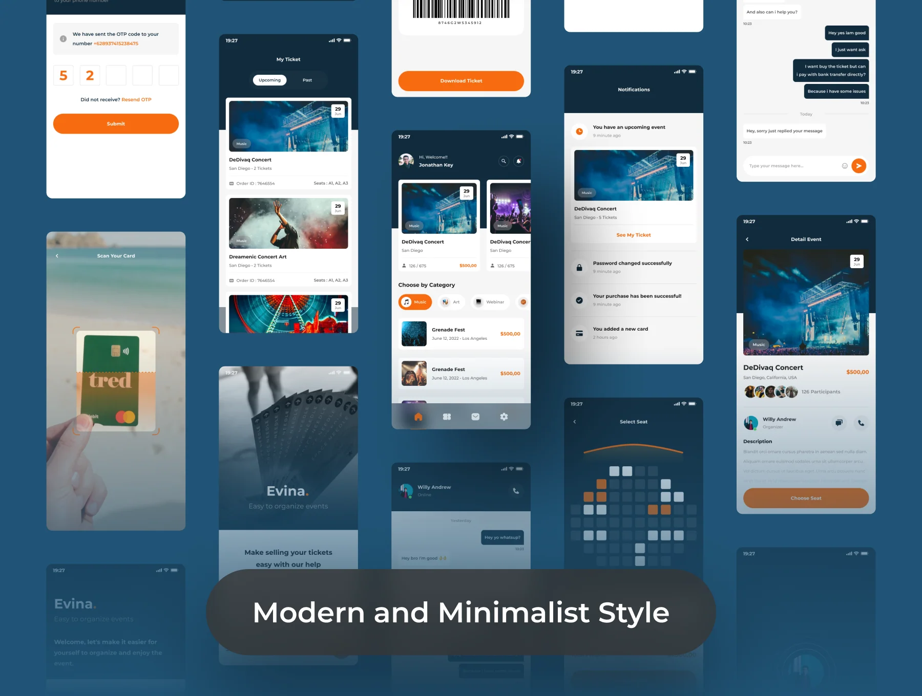 Evina - Event Mobile App UI Kits 6