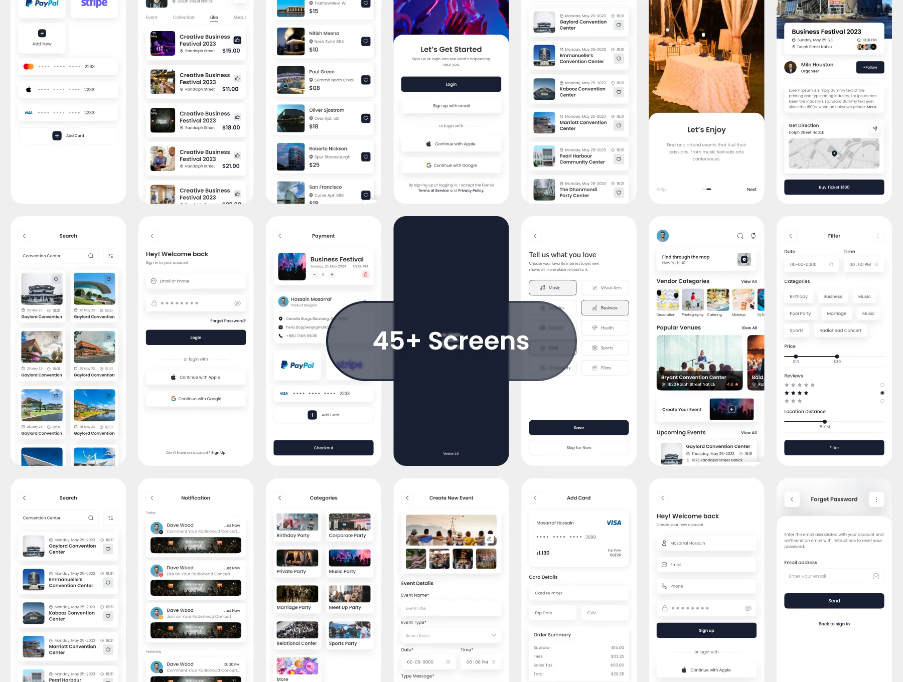 Evno –Event App UI Kit 2