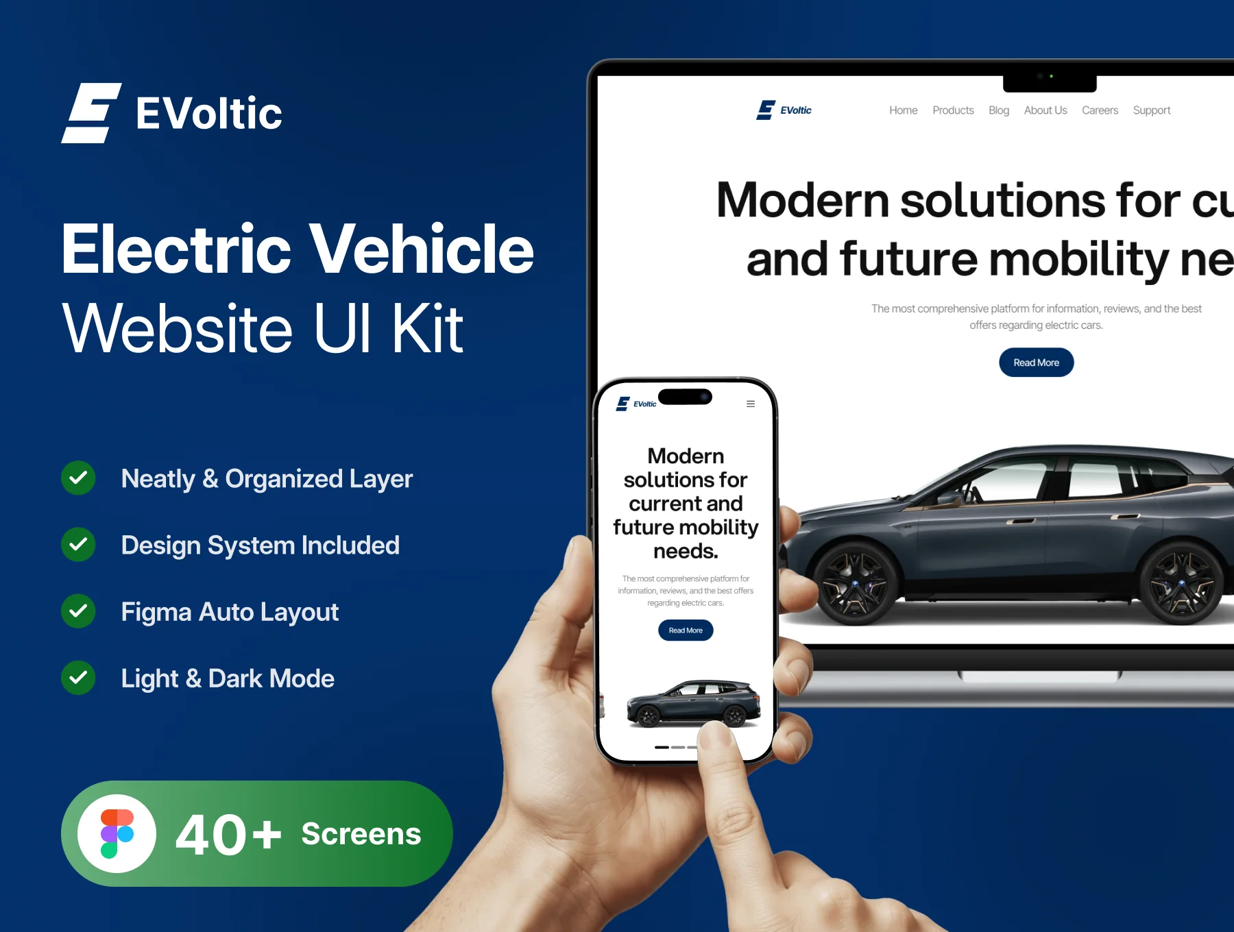 EVoltic - Electric Vehicle Website UI Kit