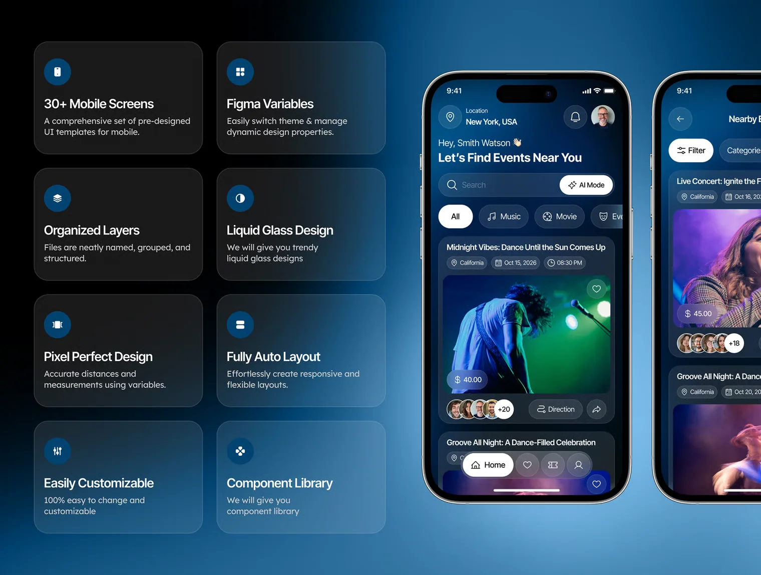 evora - Event Booking App UI Kit 2
