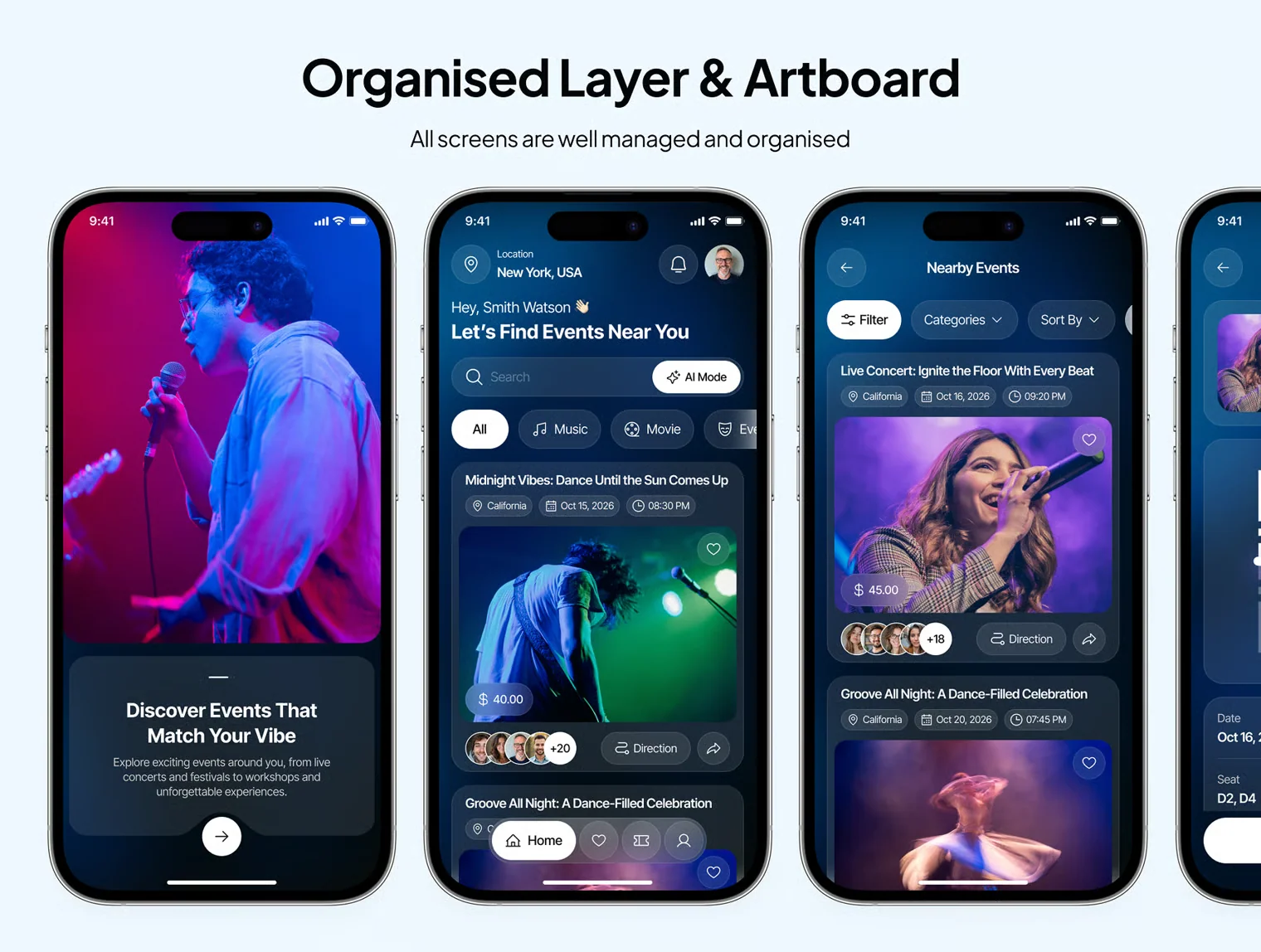 evora - Event Booking App UI Kit 3