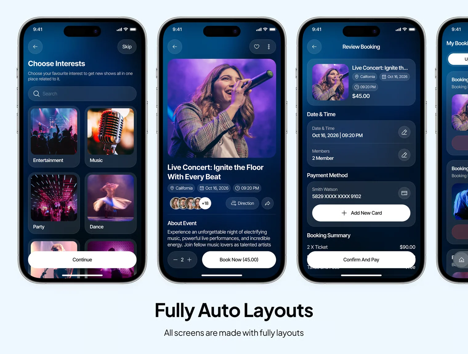 evora - Event Booking App UI Kit 4