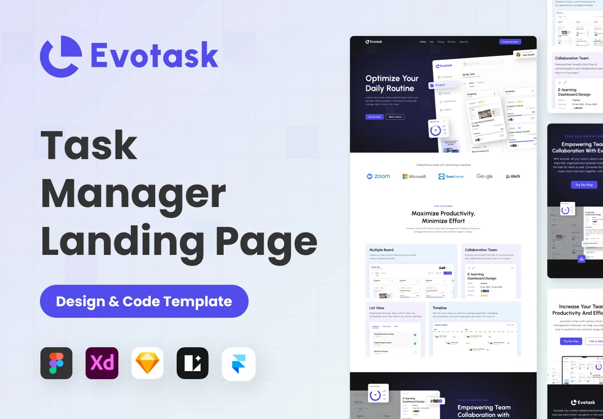 Evotask - Task Manager Landing Page