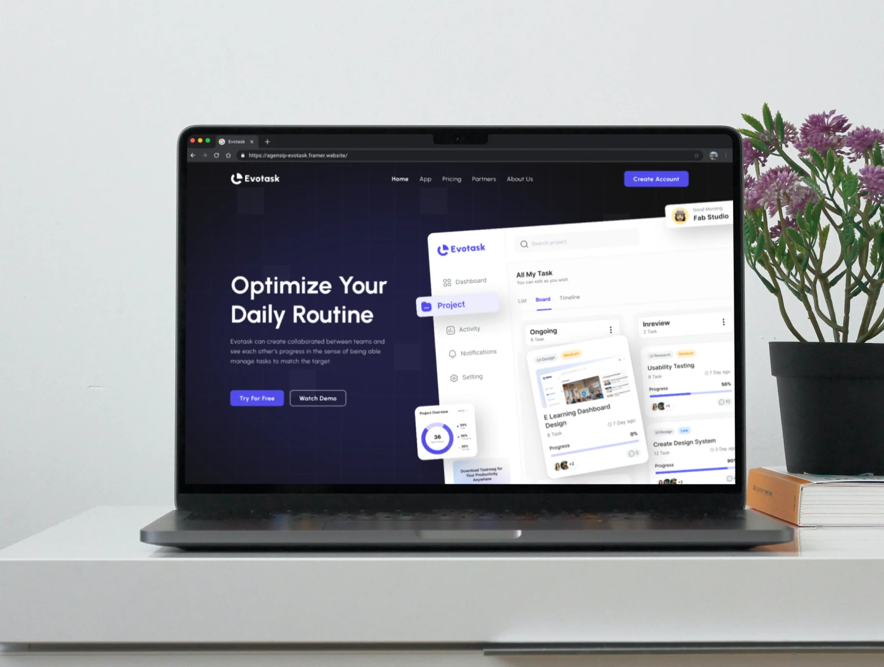 Evotask - Task Manager Landing Page 3