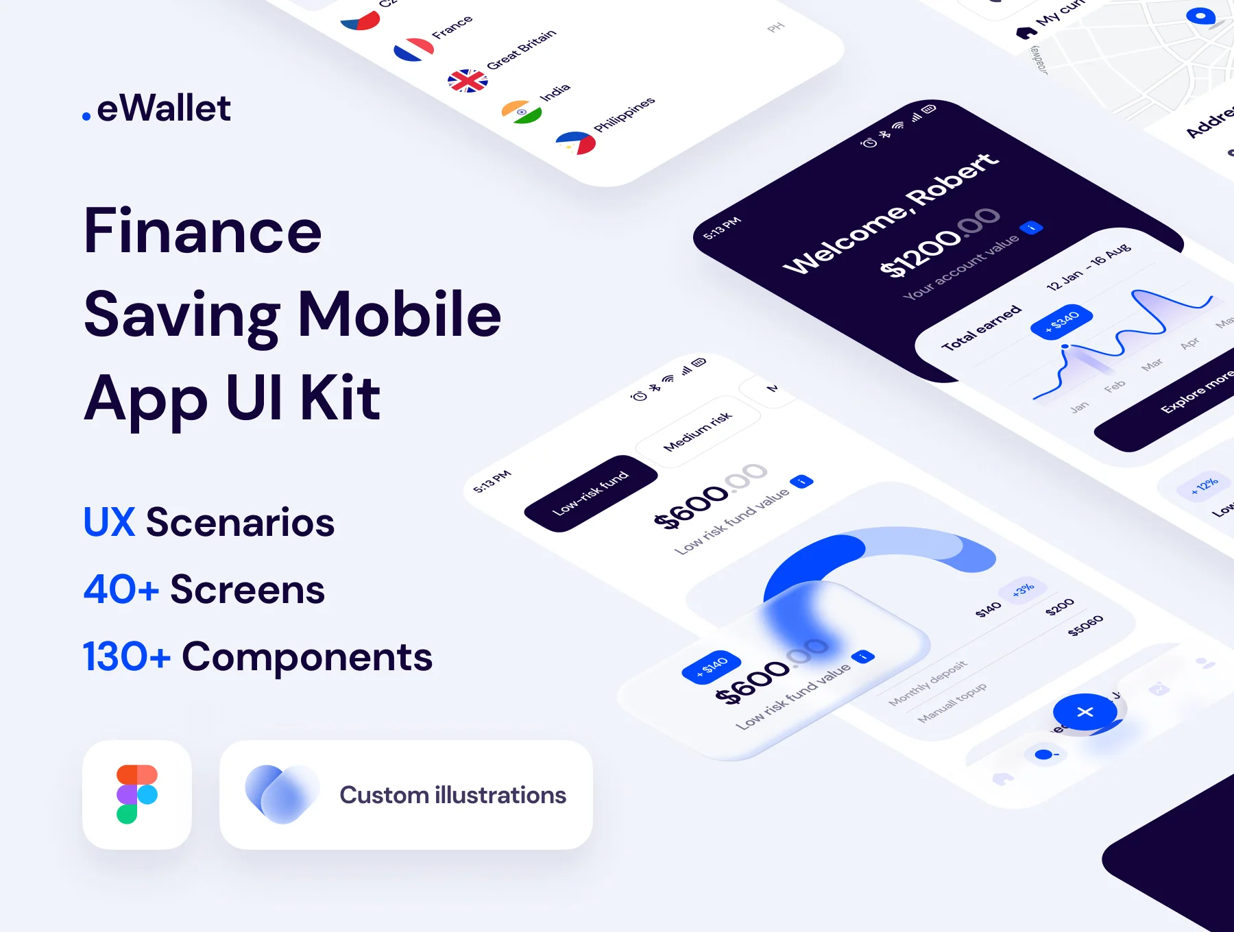 eWallet: Finance Saving Mobile App UI Kit