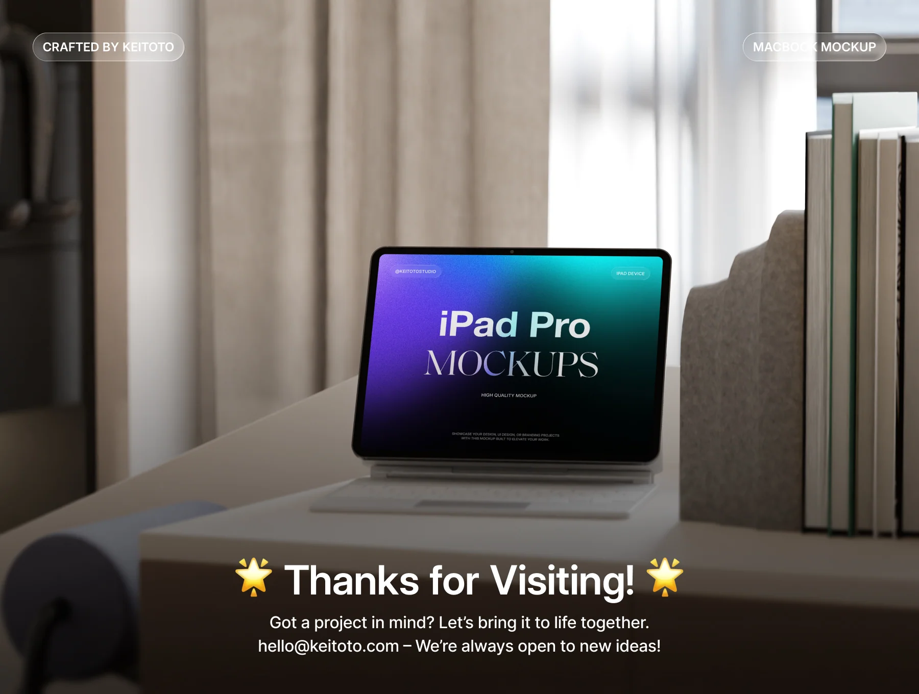 Executive Walnut Desk iPad Pro Mockup Collection 4