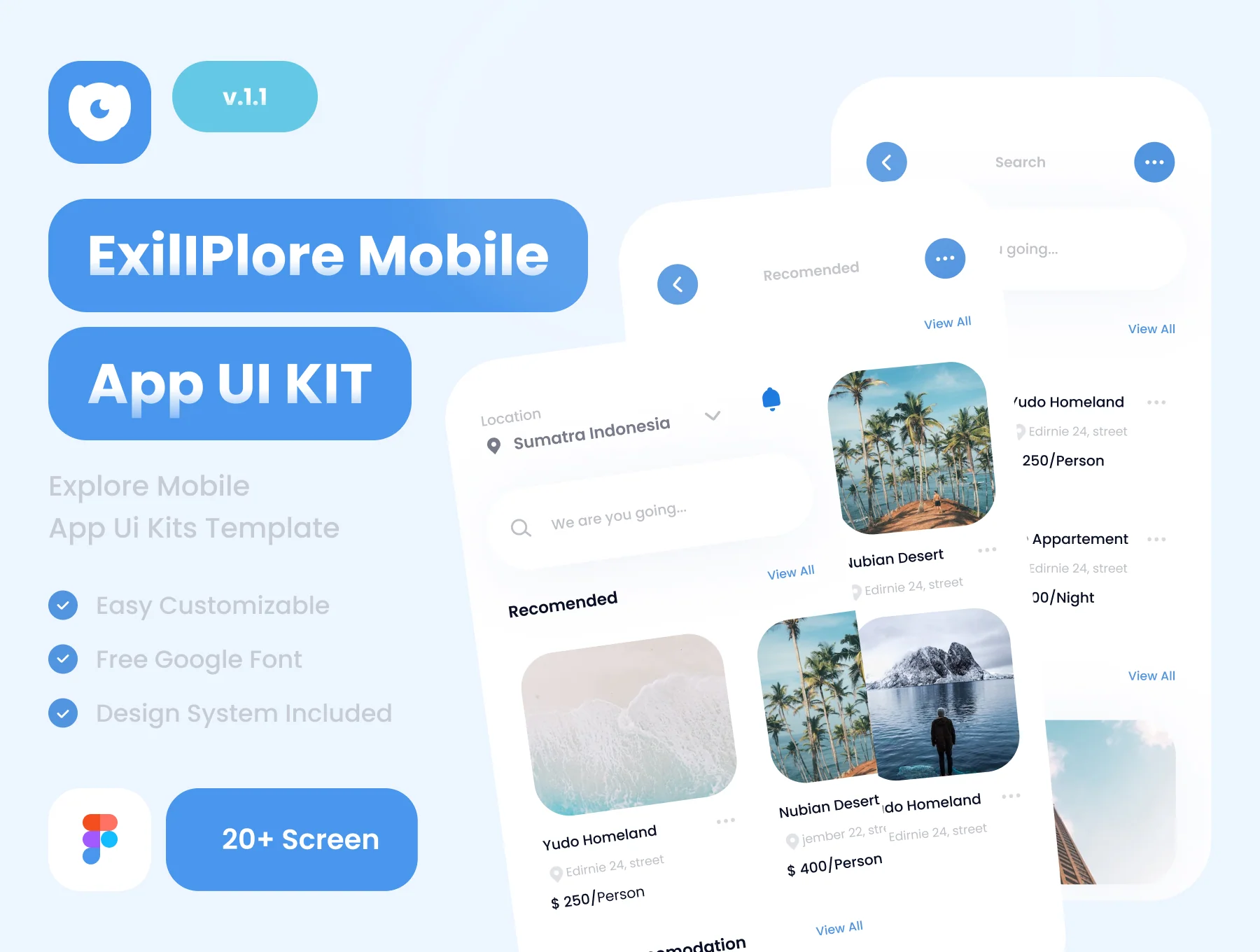 Exilplore-Explore Mobile App Ui Kits Template