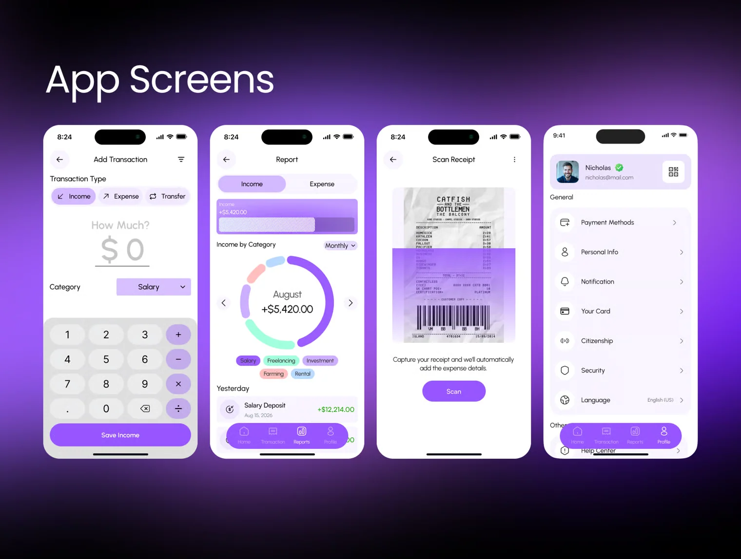 Expenza - Expense Tracker Mobile App Figma UI Kit 4