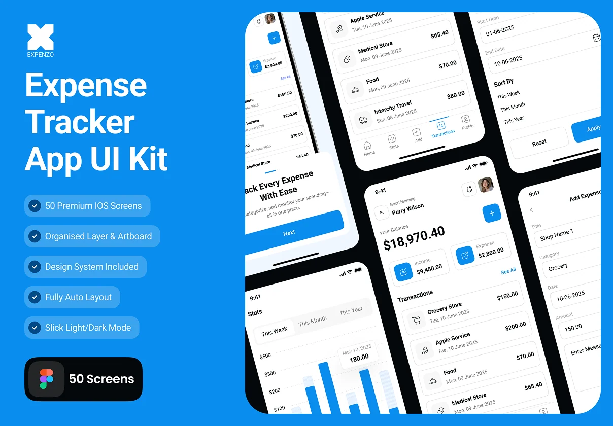 Expenzo - Expense Tracker App UI Kit