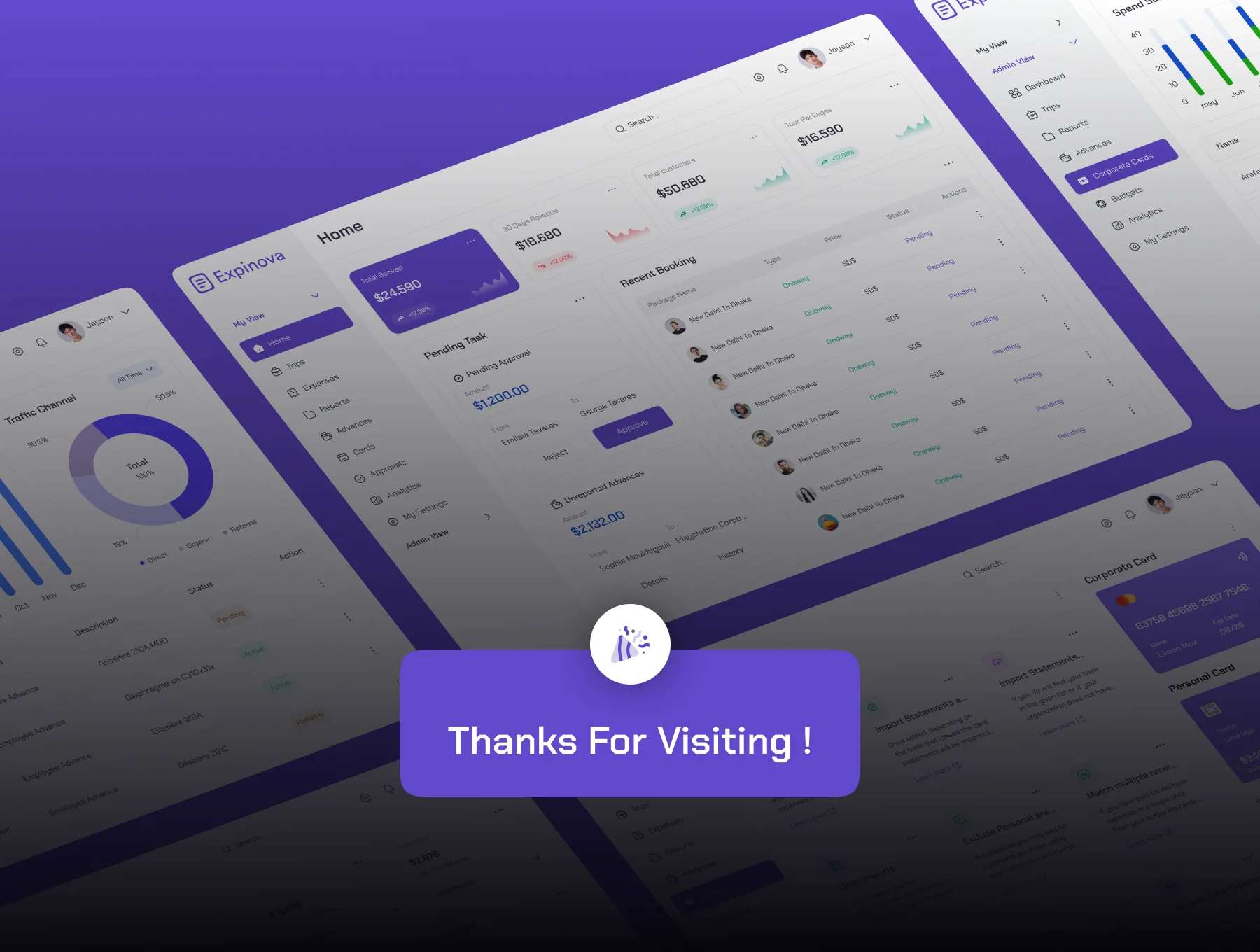 Expinova - Travel Agency Dashboard UI Kit 6