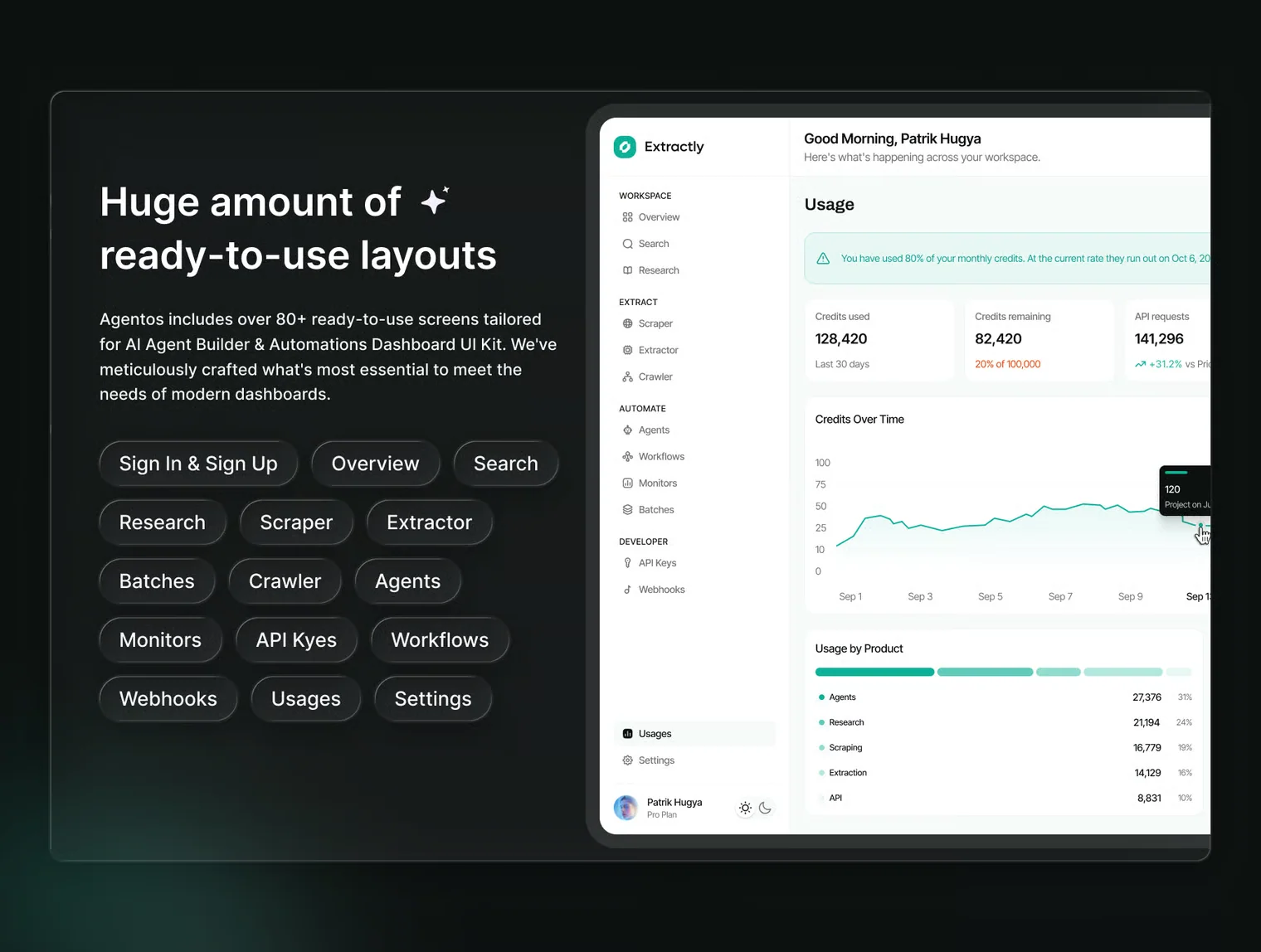 Extractly - AI Web Data & Research SaaS UI Kit 3