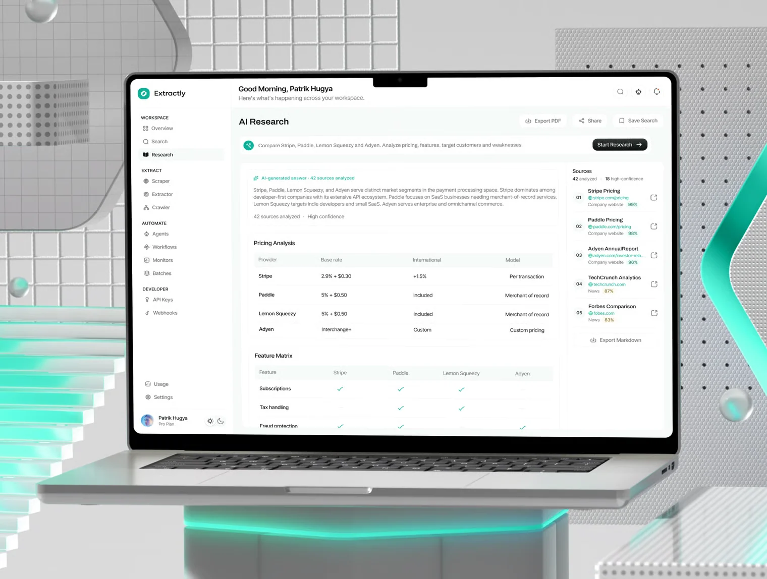 Extractly - AI Web Data & Research SaaS UI Kit 5