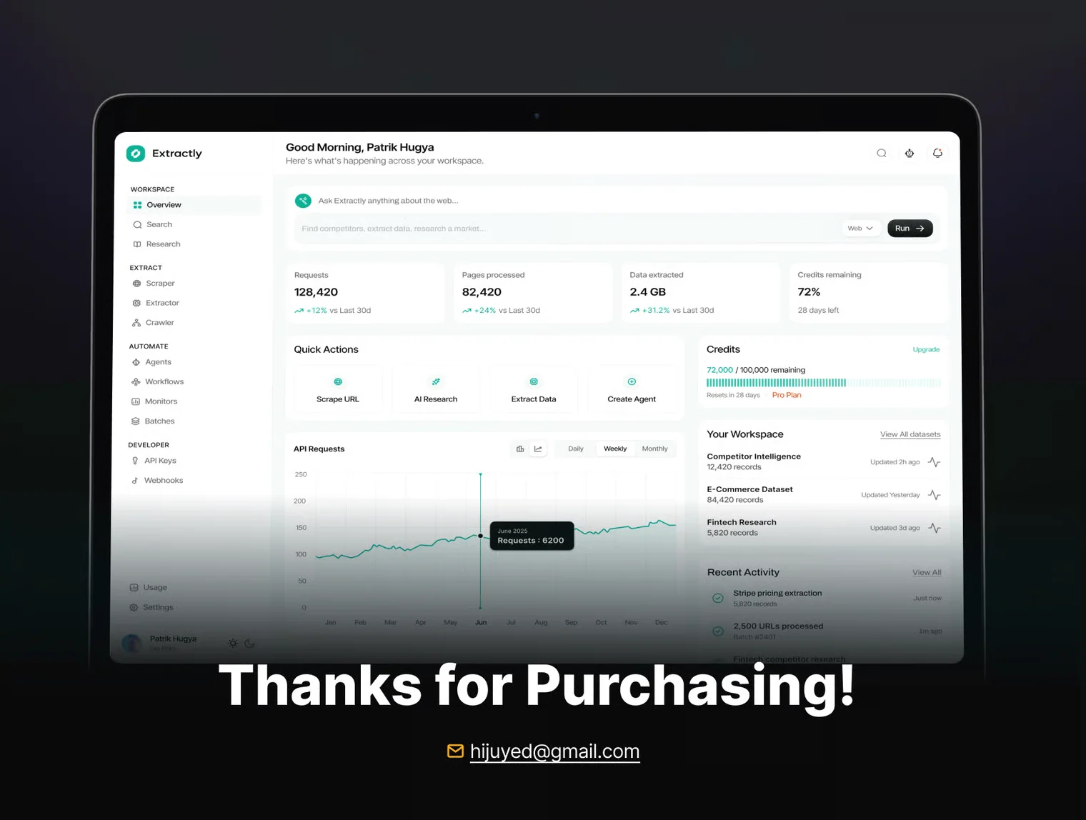 Extractly - AI Web Data & Research SaaS UI Kit 6