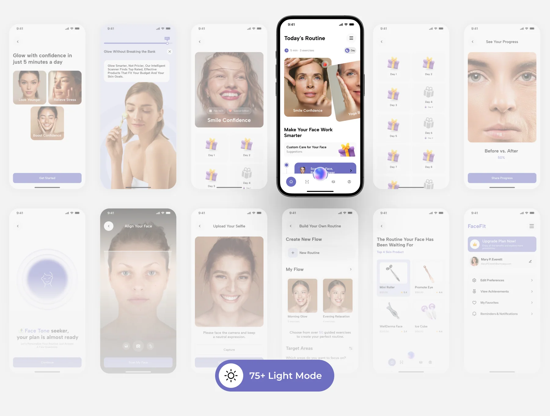 FaceFit | Face Yoga & Tone Trainer UI Kit 3