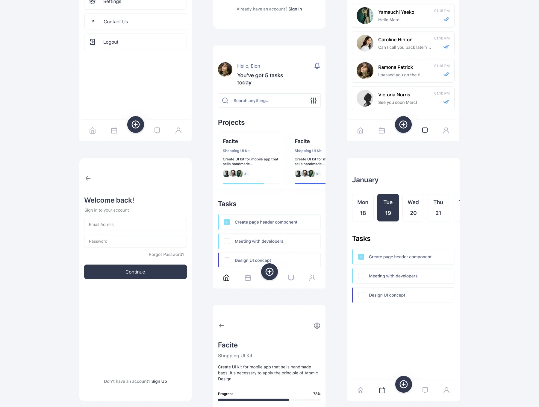 Facite - Project Management App UI Kit 3