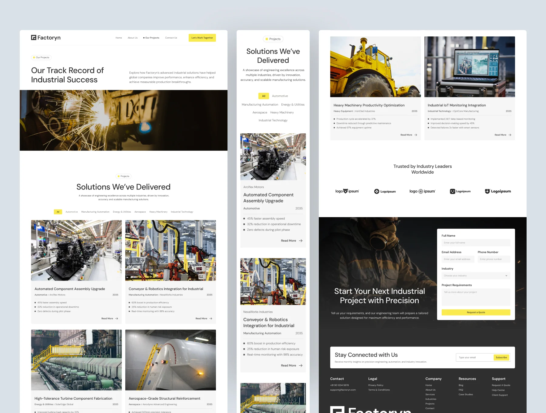 Factoryn - Industry & Manufactory Website UI Figma Template 3