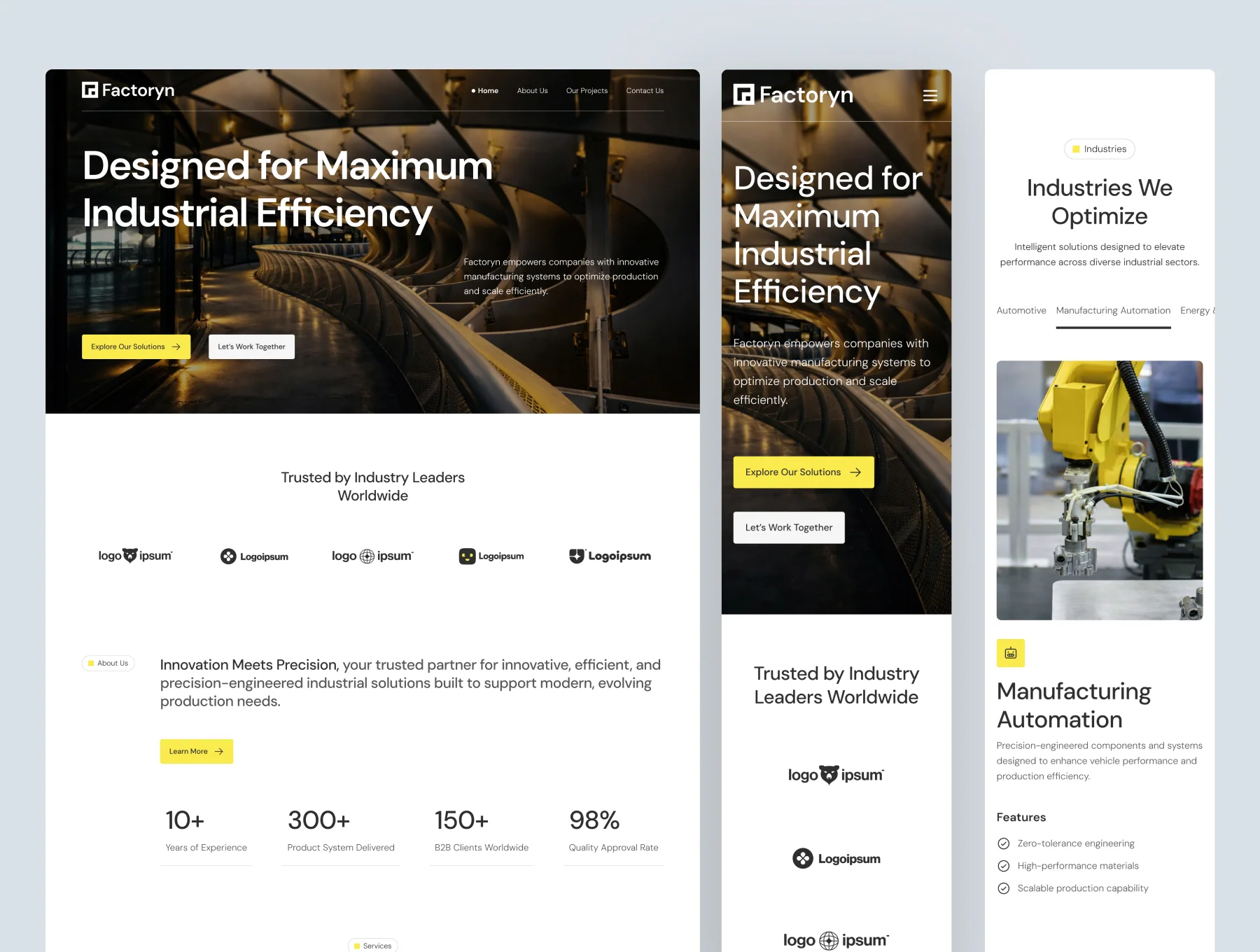 Factoryn - Industry & Manufactory Website UI Figma Template 6