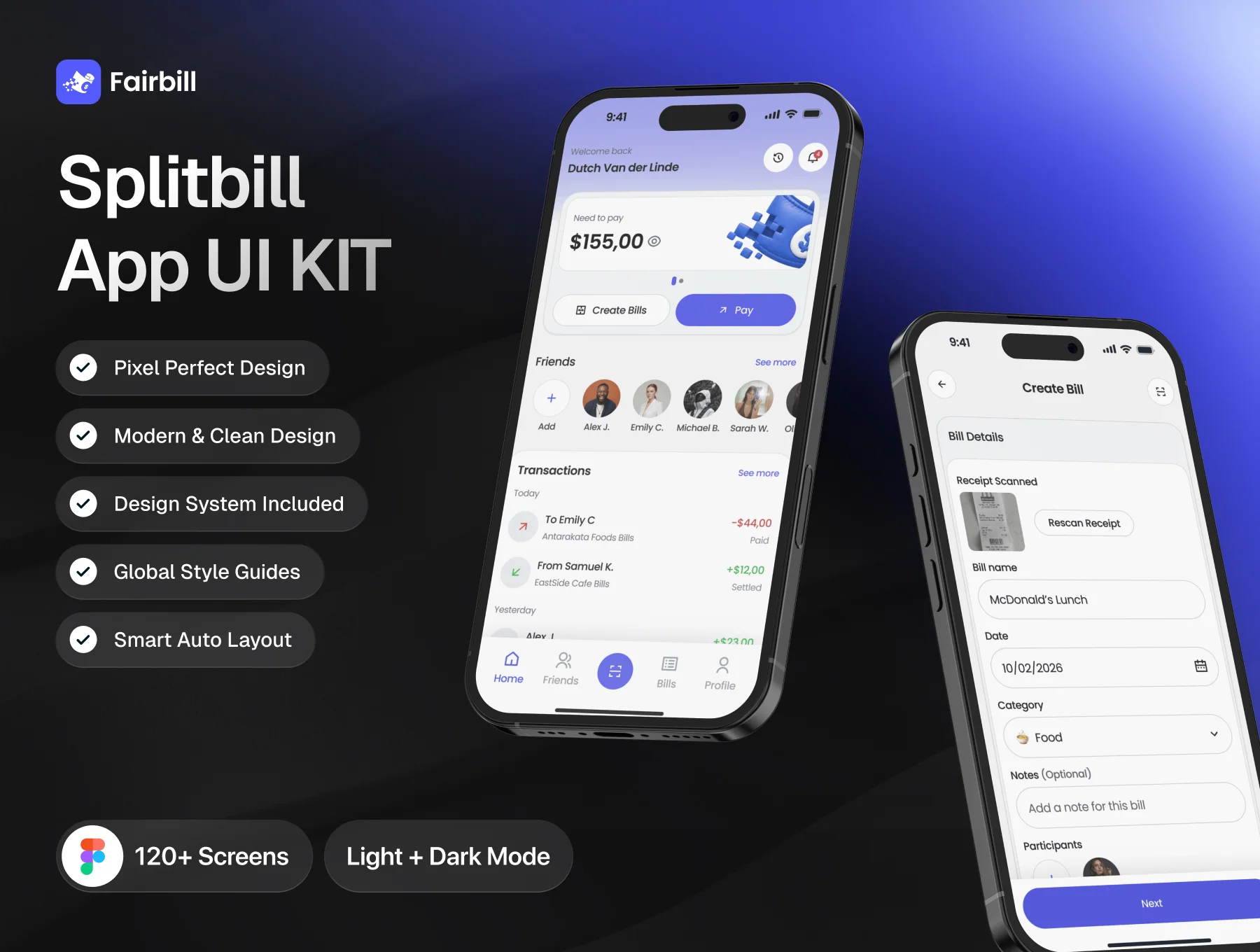 Fairbill - Splitbill App UI Kit