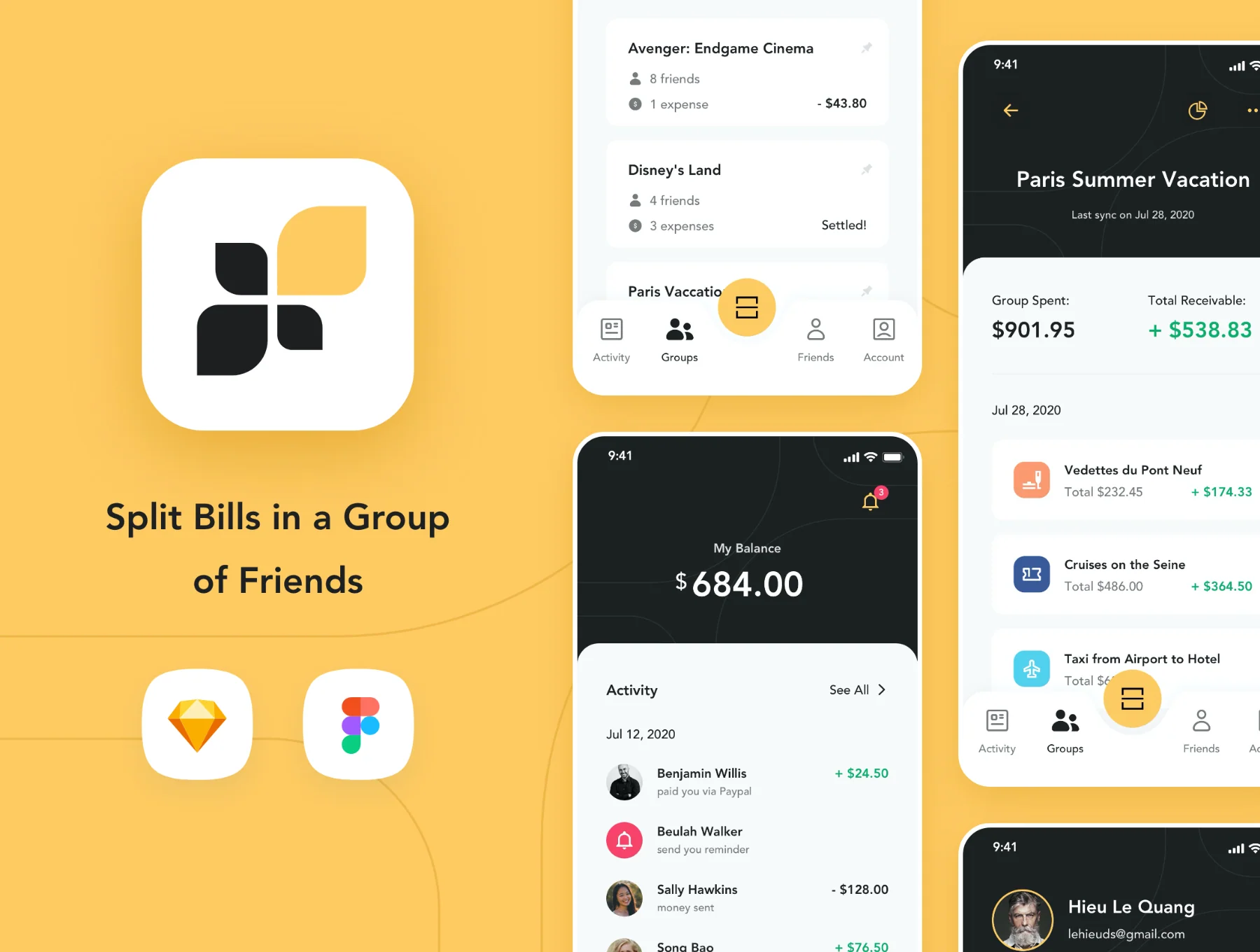 Fairpay - Split Bill App UI Kit