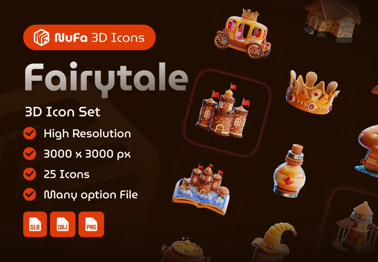 Fairytale 3D Icon Set