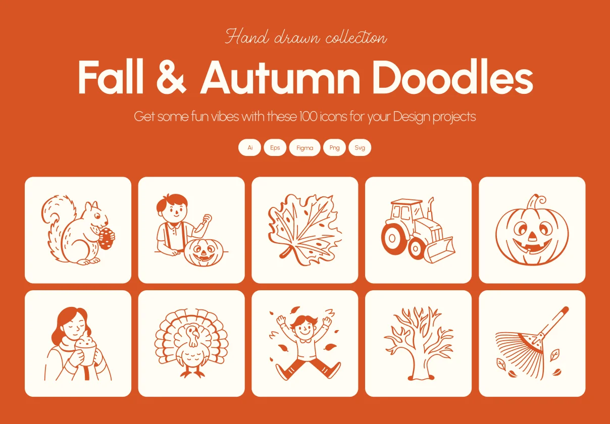 Fall and Autumn Doodle Set