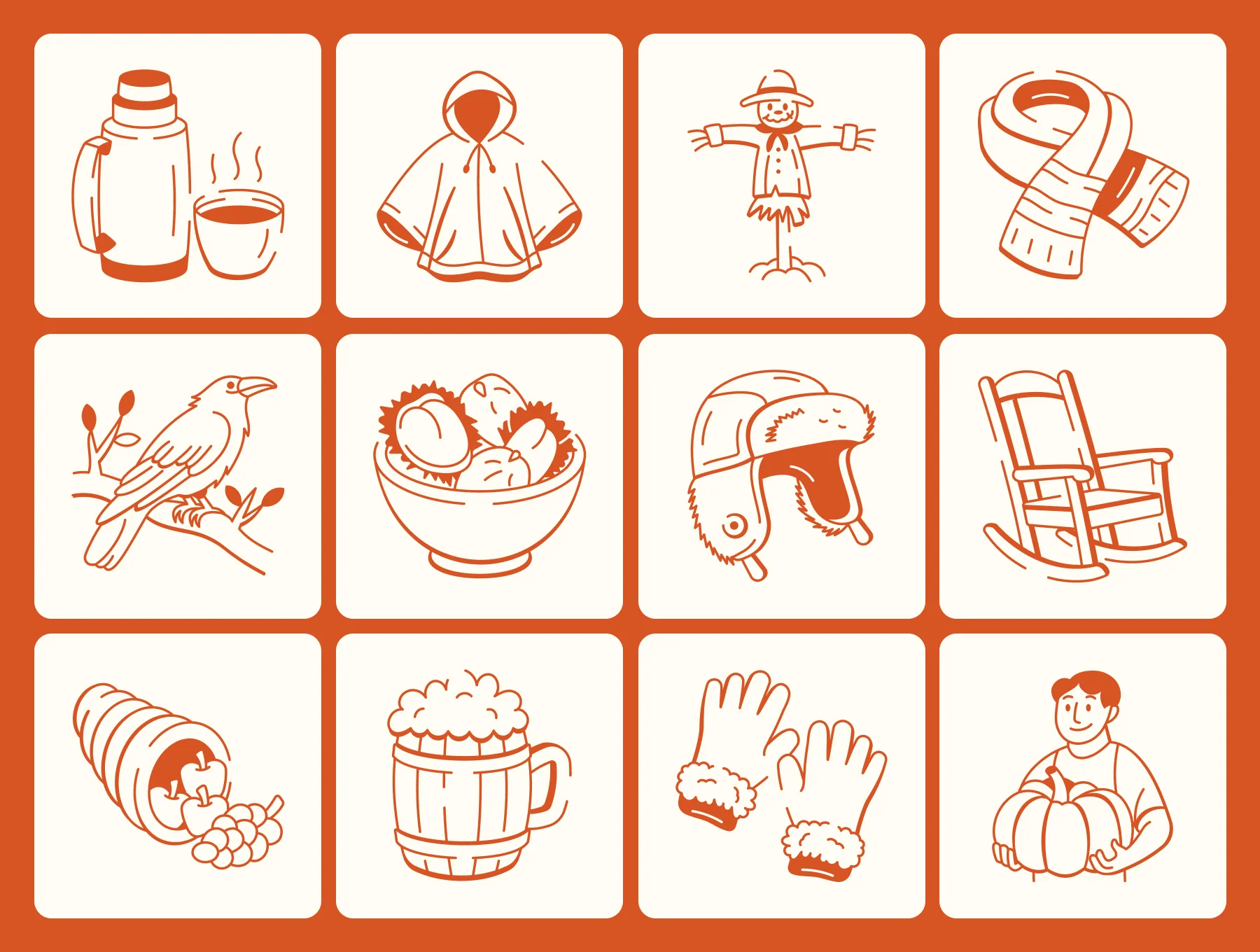 Fall and Autumn Doodle Set 6