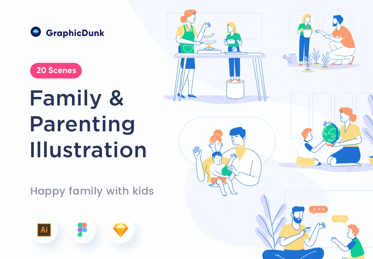 Family & Parenting Illustration - Graphicdunk