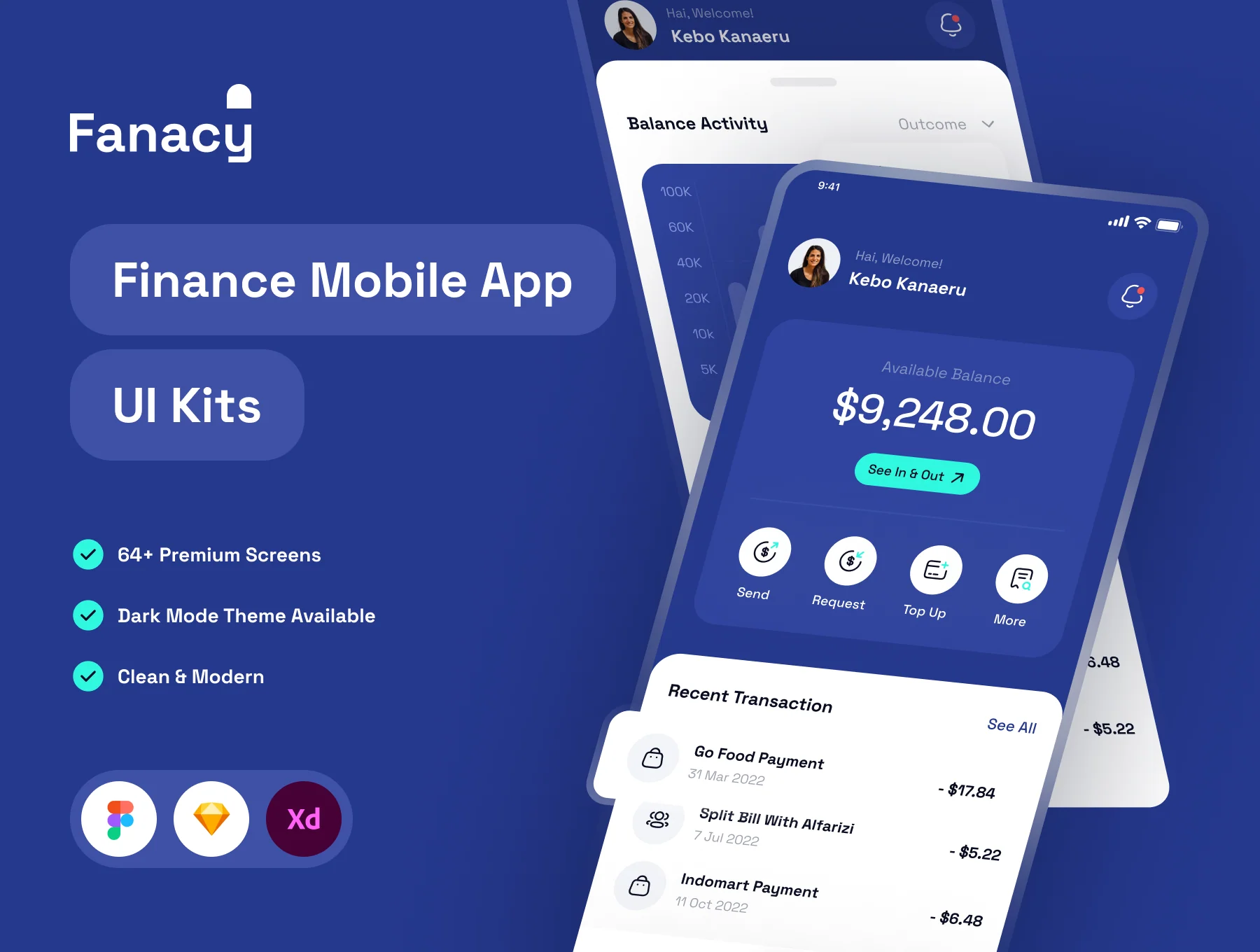 Fanacy - Finance Mobile App UI KIts