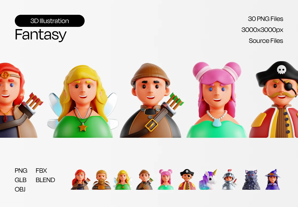 Fantasy 3D Icon Set