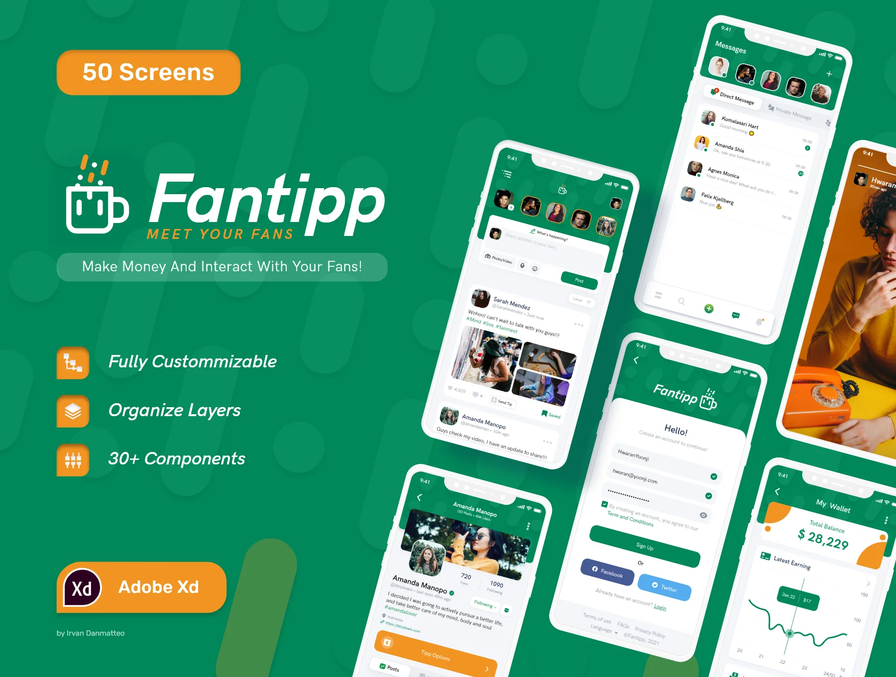 Fantipp - Creator and Fans UI kit