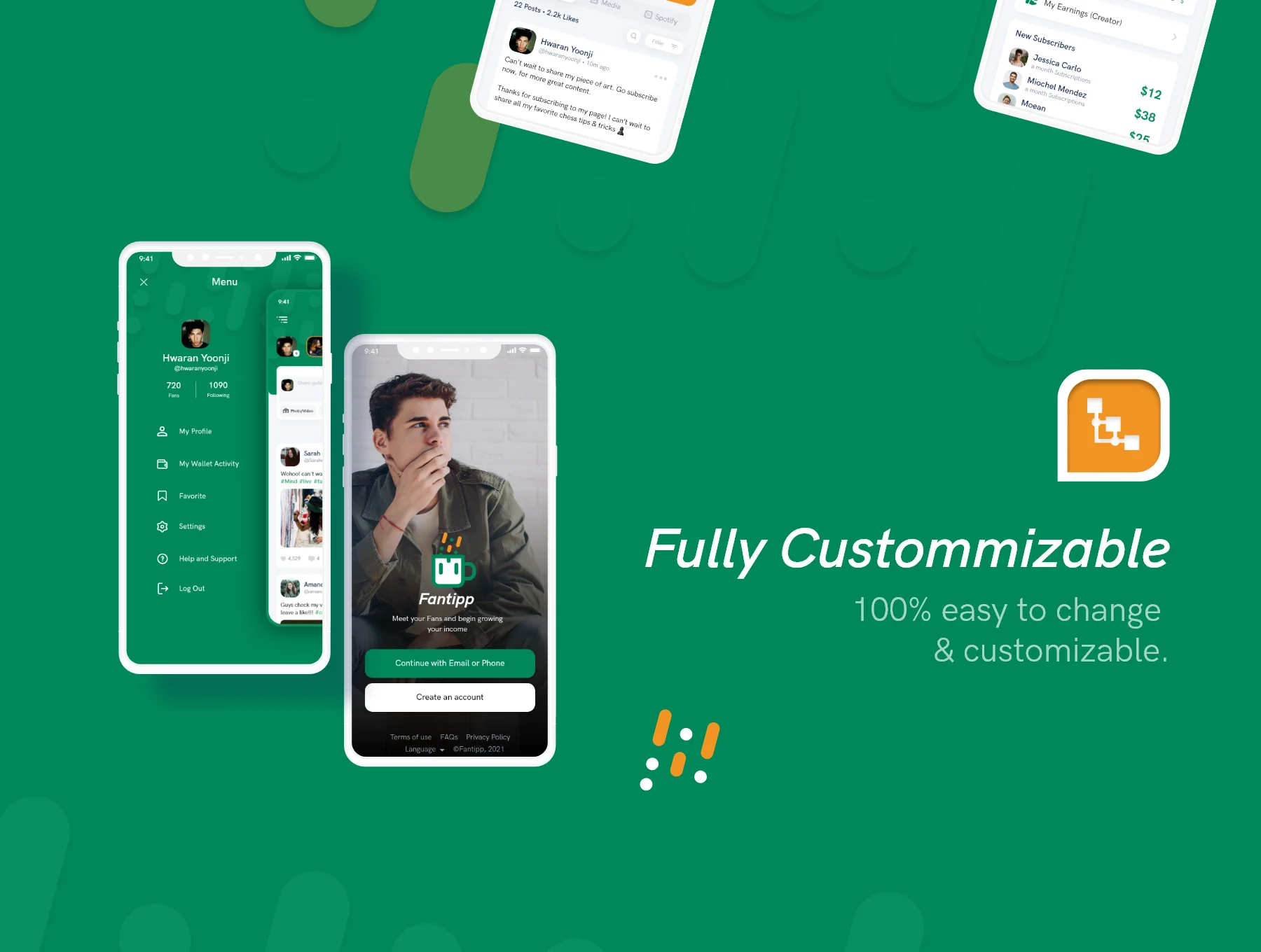 Fantipp - Creator and Fans UI kit 3
