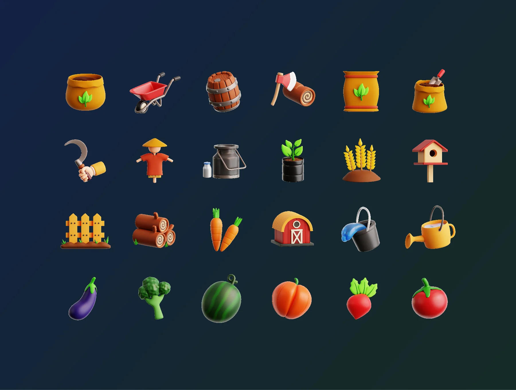 Farm & Agriculture 3D Icon Pack 5