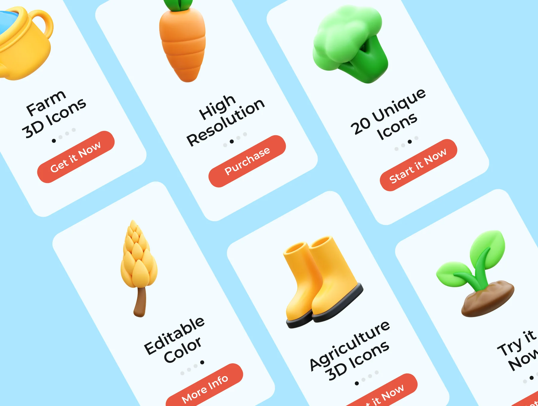 Farm & Agriculture 3D Icons 5