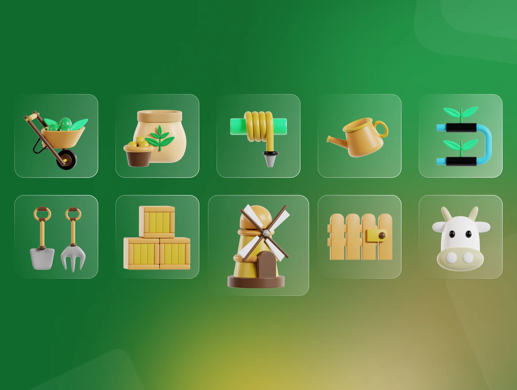 Farmer and Agriculture 3D Icon Pack 5