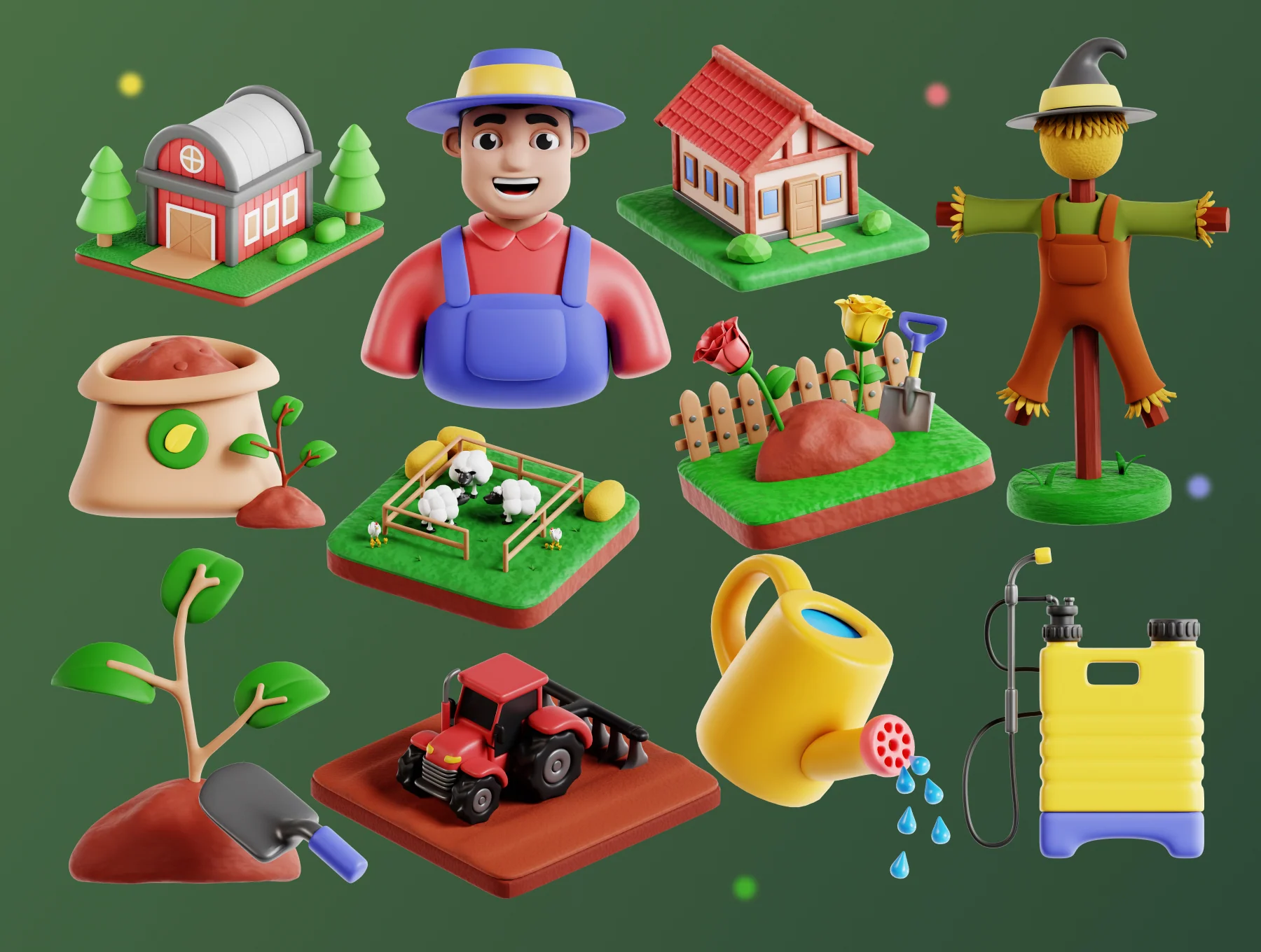Farming Activities 3D Icon Set 5