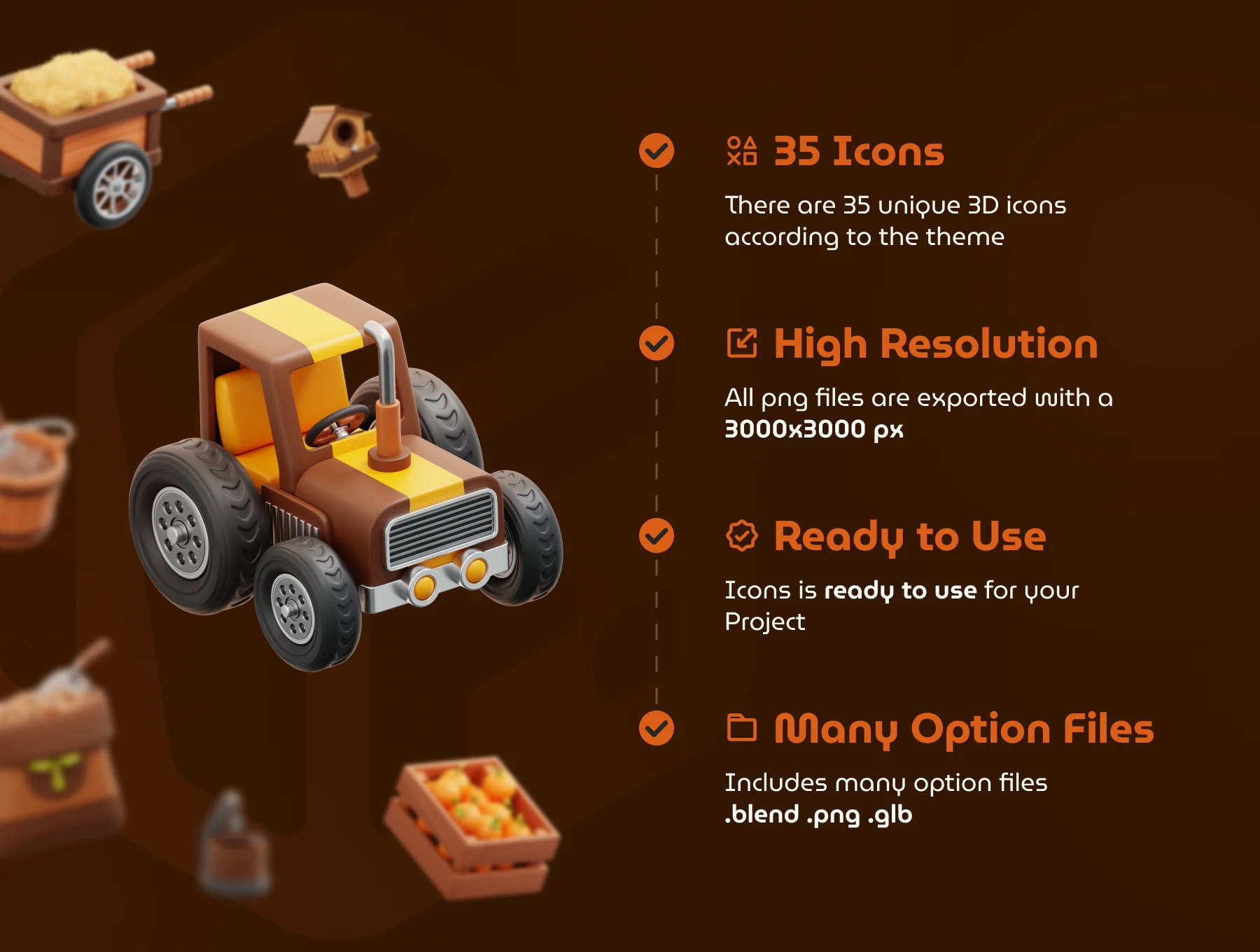 Farming and Agriculture 3D Icon Set 3