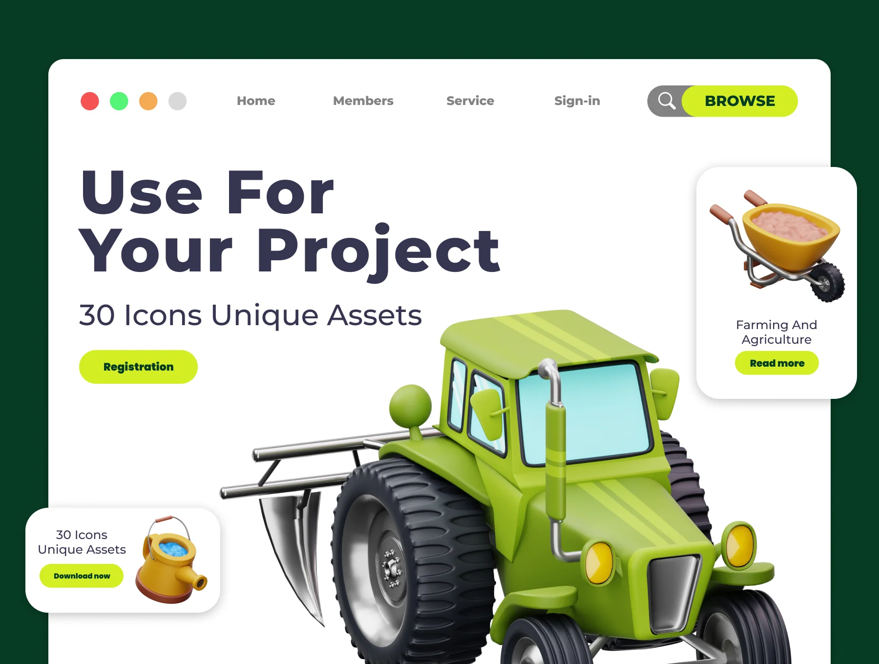 Farming And Agriculture 3D Illustration Pack 4