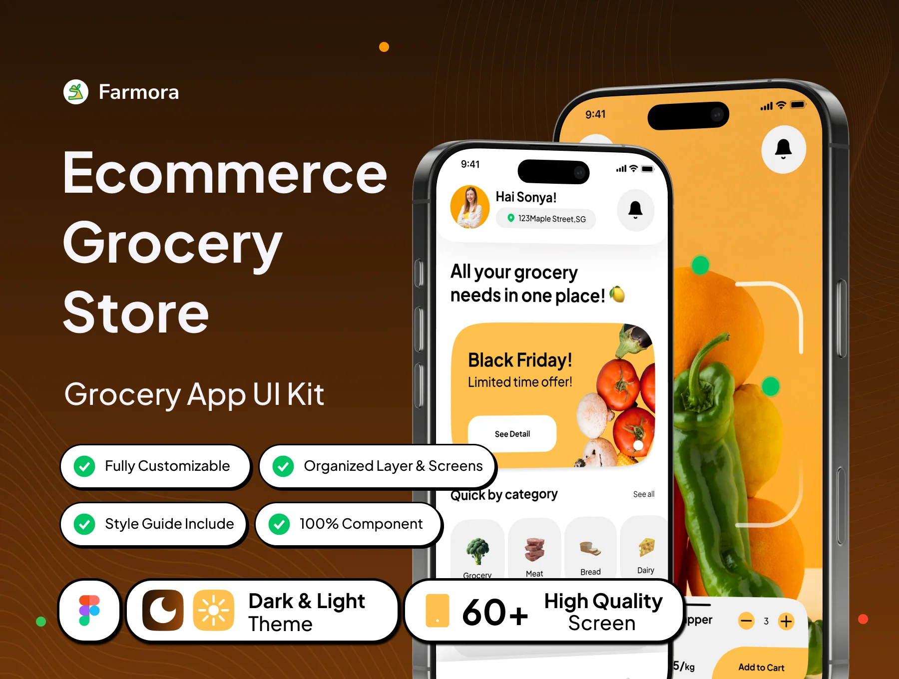 Farmora - Mobile Grocery Store App UI Kit