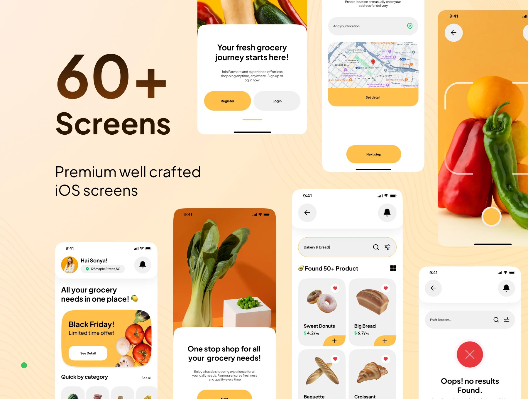 Farmora - Mobile Grocery Store App UI Kit 2