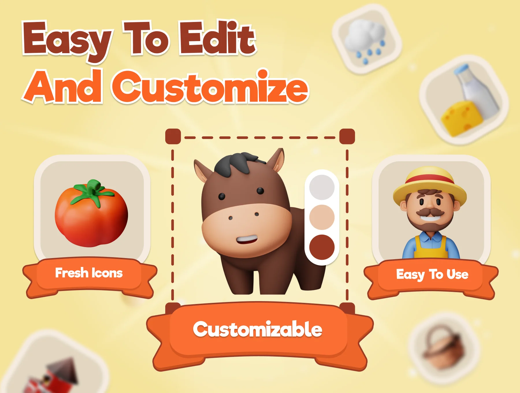 Farmy - Farm And Agriculture 3D Icon Set 3