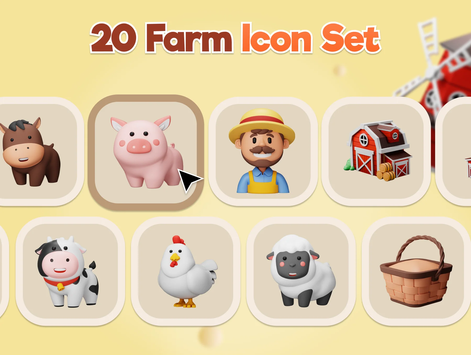 Farmy - Farm And Agriculture 3D Icon Set 7